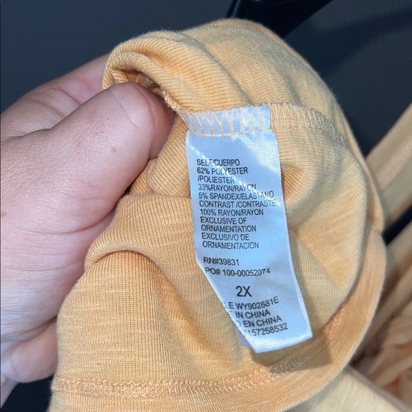 Democracy Mustard Lace-Up Short Sleeve Top - Picture 5 of 5